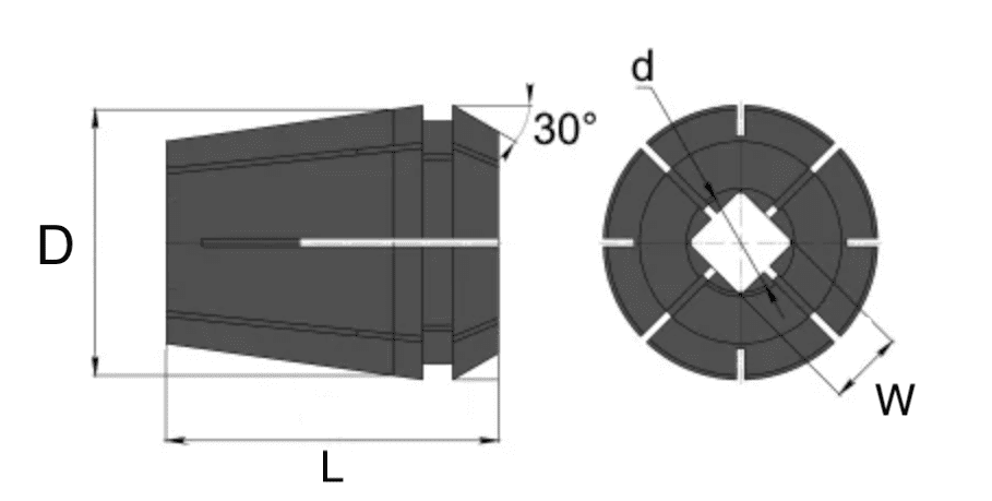 Изображение товара - ER20CS-6 цанга с внутренней подачей сож