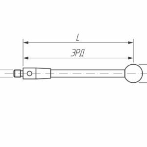 Изображение товара - Щуп прямой М2, сферический наконечник Ø 1 мм, длина 20 мм, ЭРД 7 мм