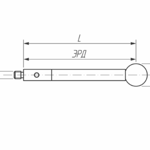 Изображение товара - Щуп прямой М2, сферический наконечник Ø 5 мм, длина 75 мм