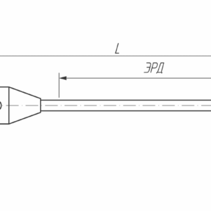Изображение товара - Щуп прямой М4, сферический наконечник Ø 2 мм, длина 50 мм