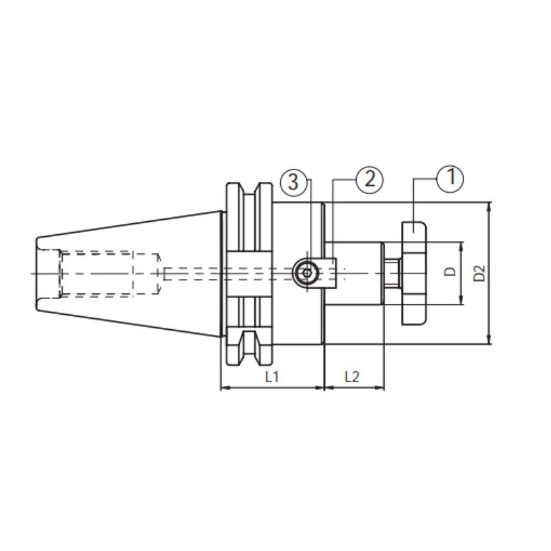 Изображение товара - Быстросменный резьбонарезной патрон DIN69871 с компенсацией по длине SK40-TC312-59