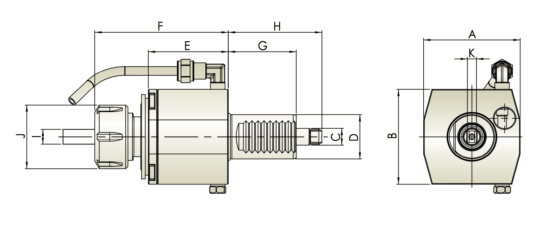 Изображение товара - VDI30-ER25 Осевой приводной блок SPUR MT TOEM-THB-A04-30D