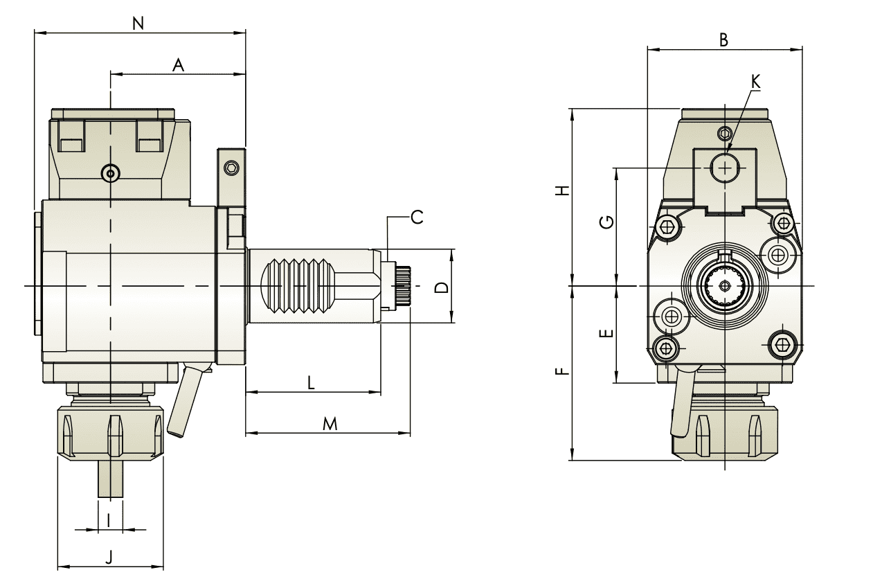 Изображение товара - Радиальный резьбонарезной приводной блок THB-B15.65-40B