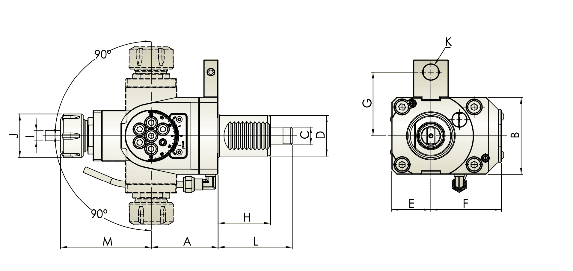 Изображение товара - Приводной блок с изменяемым углом поворота HAAS THB-E04.65-40F