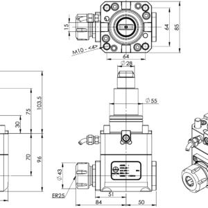 Изображение товара - BMT55-ER25 Осевой приводной блок THM-B04.70-55C