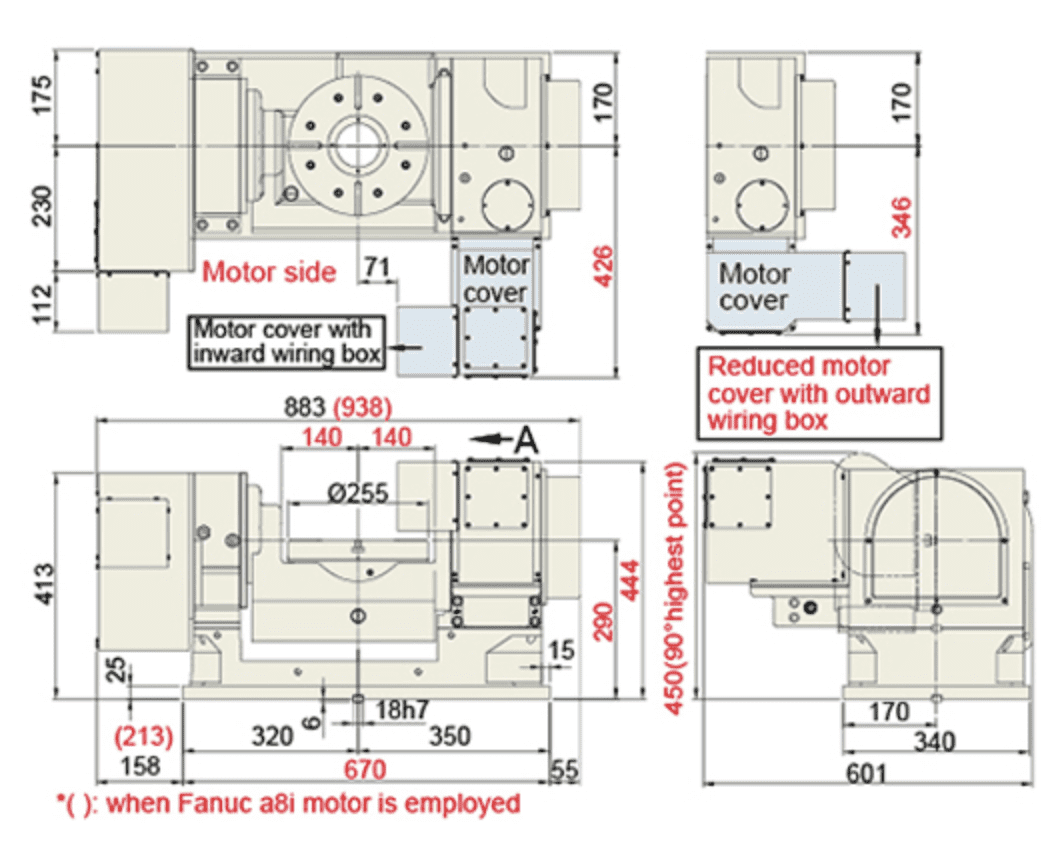 Изображение товара - Наклонно-поворотный стол c ЧПУ с роликовым приводом TJR FHR-255C-RC255
