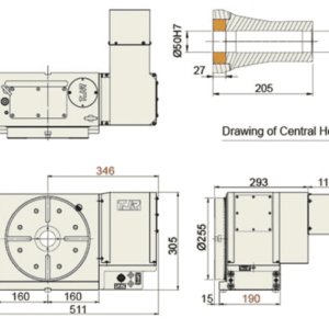Изображение товара - Индексный поворотный стол с ЧПУ TJR HI-255 255 мм