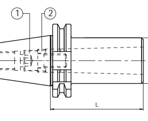 Изображение товара - Патрон DIN69871 с резьбой для инструмента с конусом Морзе SK40-MTB1-50