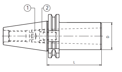 Изображение товара - Патрон DIN69871 с резьбой для инструмента с конусом Морзе SK40-MTB1-50