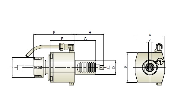 Изображение товара - Блок приводной осевой VDI30-ER25-1809 внеш. СОЖ (THB-A04-30A) Hold Well