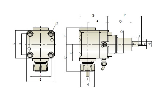 Изображение товара - Блок приводной радиальный BMT55-ER25-70-1809 внеш. СОЖ (THM-B04.70-55C) Hold Well