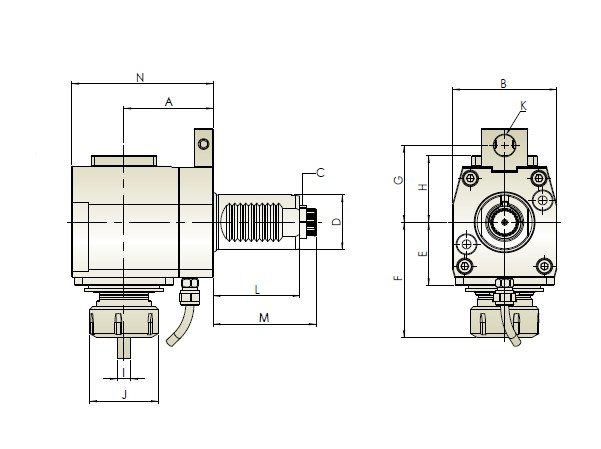 Изображение товара - Блок приводной радиальный VDI30-ER25-55-5480 внеш. СОЖ (THB-B04.55-30B) Hold Well