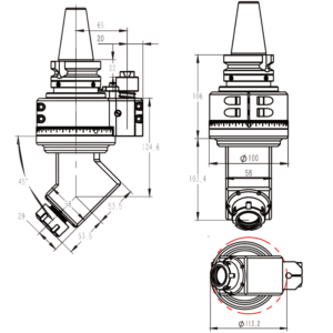 Изображение товара - Головка угловая DK45-BT40-ER25-45-BT