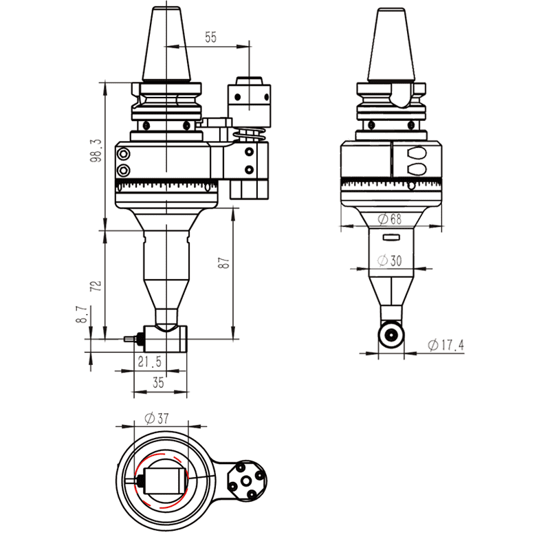 Изображение товара - Головка угловая DK90-BT30-3RA