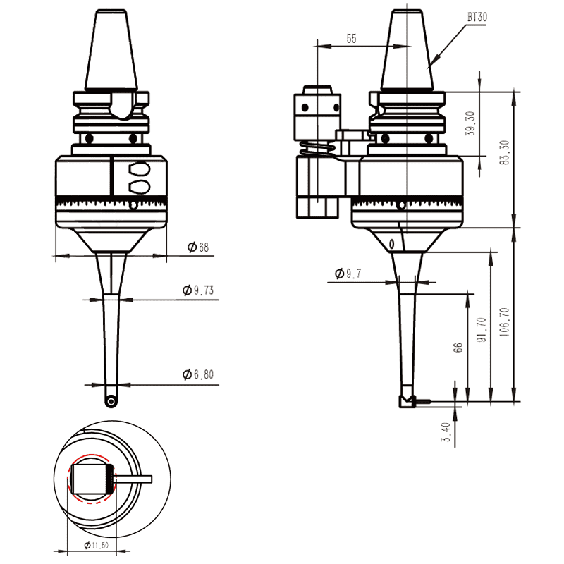 Изображение товара - Головка угловая DK90-BT30-C1.6M