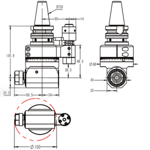 Изображение товара - Головка угловая DK90-BT30-ER16