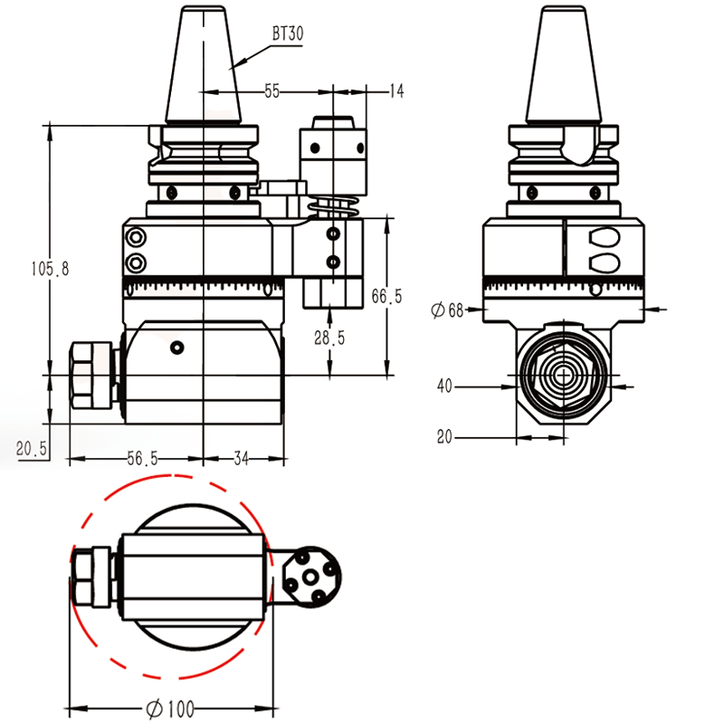 Изображение товара - Головка угловая DK90-BT30-ER16