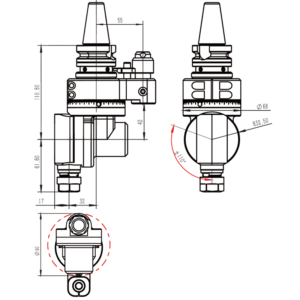 Изображение товара - Головка угловая DK90-BT30-W10