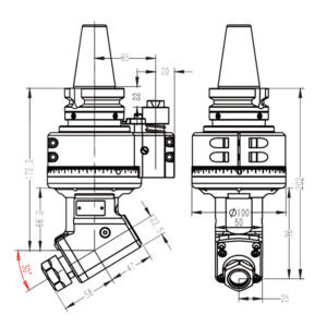 Изображение товара - Головка угловая DK90-BT40-D13-30-CAT