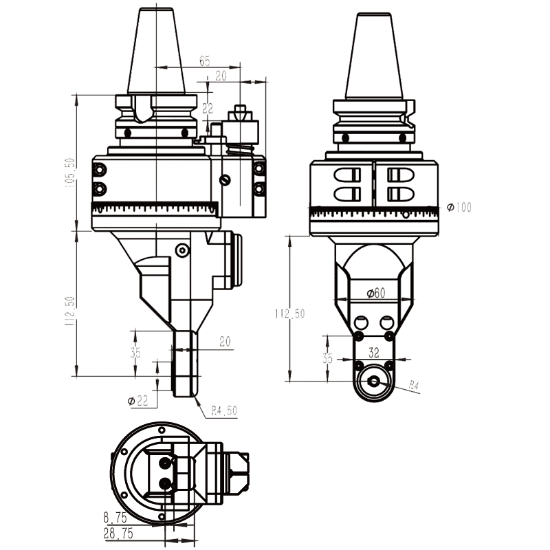 Изображение товара - Головка угловая DK90-BT40-D30-003 Surface Milling