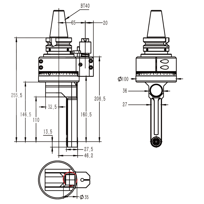 Изображение товара - Головка угловая DK90-BT40-DC6