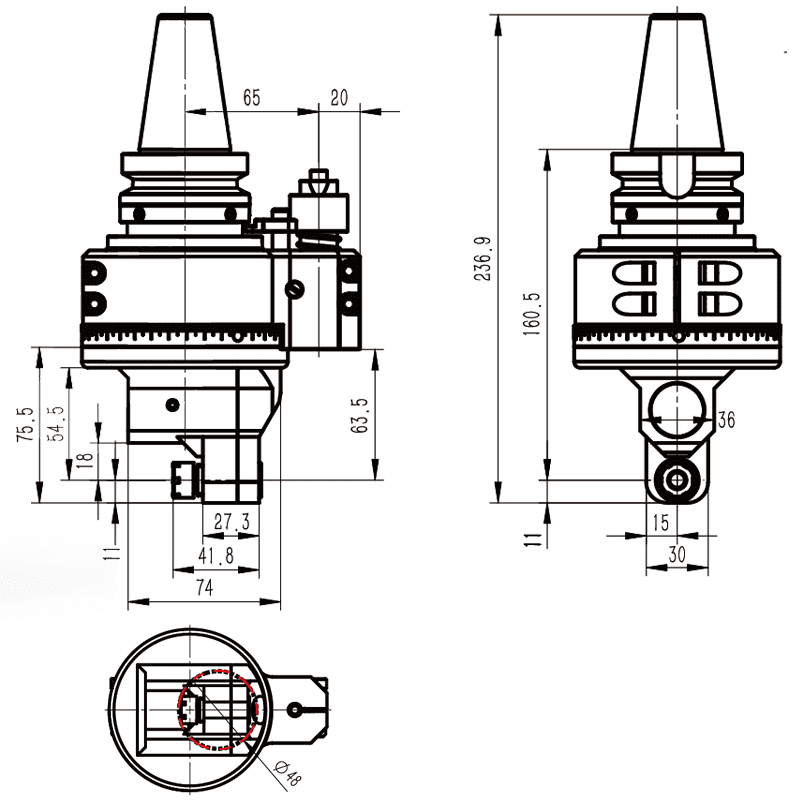 Изображение товара - Головка угловая DK90-BT40-DC7-18