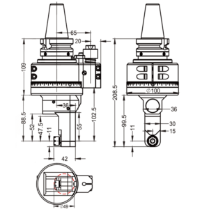 Изображение товара - Головка угловая DK90-BT40-DC7-52