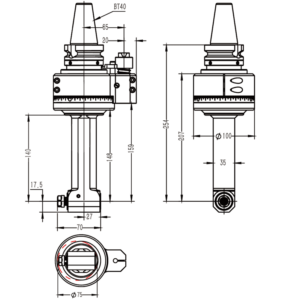 Изображение товара - Головка угловая DK90-BT40-ER11-140