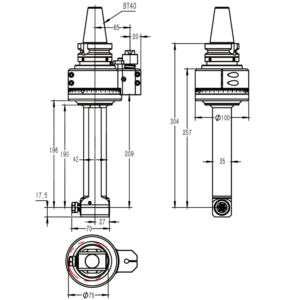 Изображение товара - Головка угловая DK90-BT40-ER11-190