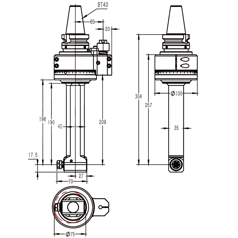 Изображение товара - Головка угловая DK90-BT40-ER11-190