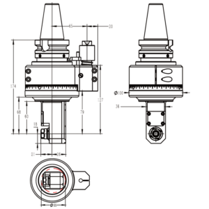 Изображение товара - Головка угловая DK90-BT40-ER11M-60