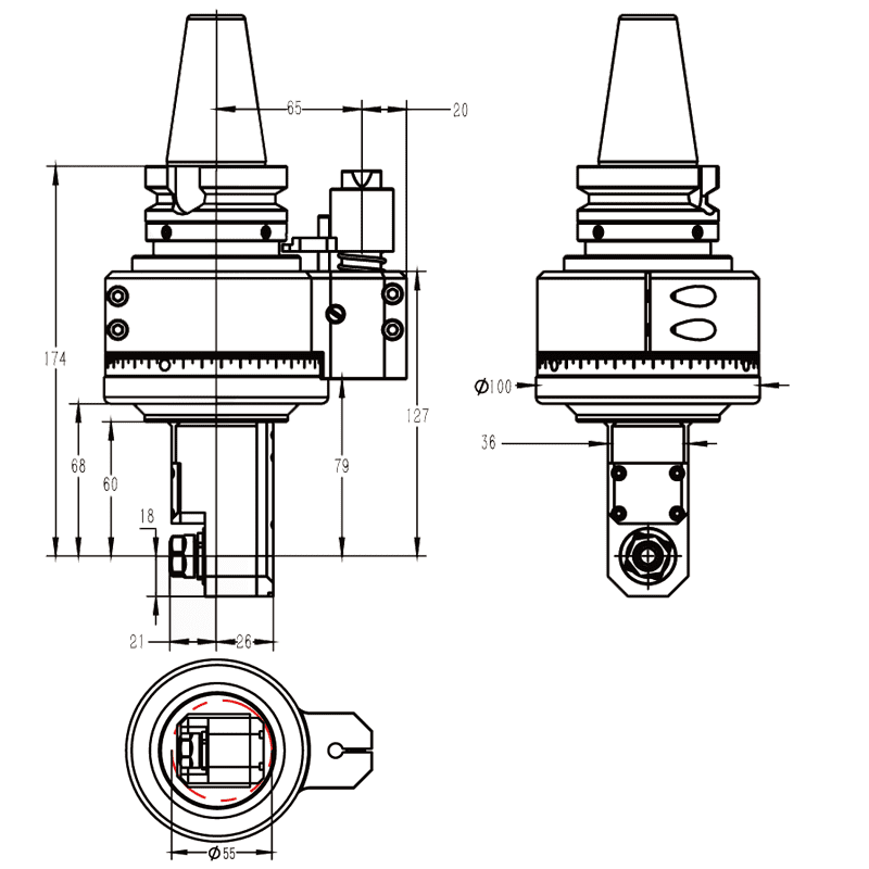 Изображение товара - Головка угловая DK90-BT40-ER11M-60