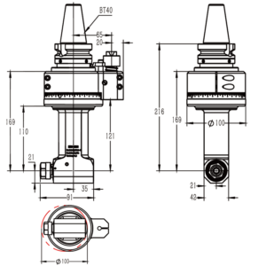 Изображение товара - Головка угловая DK90-BT40-ER16-110
