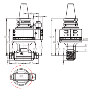 Изображение товара - Головка угловая двусторонняя DK90-BT40-ER16-2X-SK
