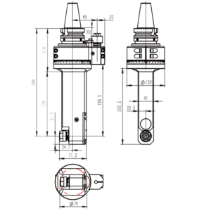 Изображение товара - Головка угловая DK90-BT40-ER16M-170