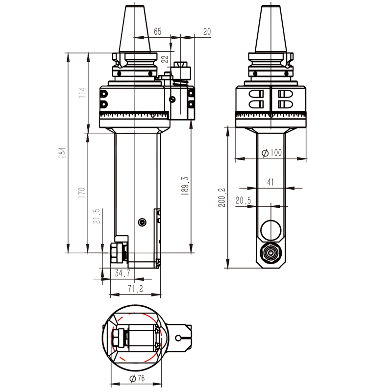 Изображение товара - Головка угловая DK90-BT40-ER16M-170