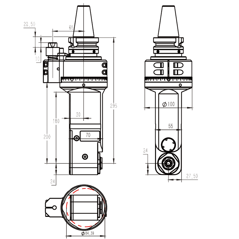 Изображение товара - Головка угловая DK90-BT40-ER20M-180