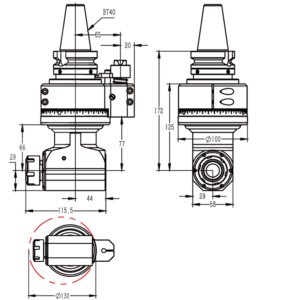 Изображение товара - Головка угловая DK90-BT40-ER25-66