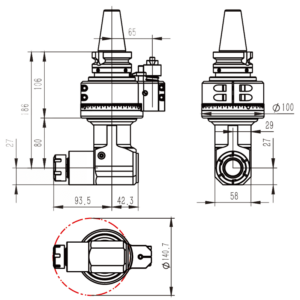 Изображение товара - Головка угловая DK90-BT40-ER25L