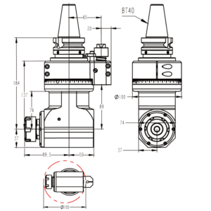 Изображение товара - Головка угловая DK90-BT40-ER32-80