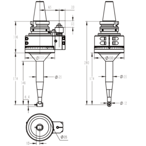 Изображение товара - Головка угловая DK90-BT40-MNM3L-150