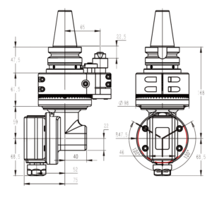 Изображение товара - Головка угловая поворотная DK90-BT40-W13
