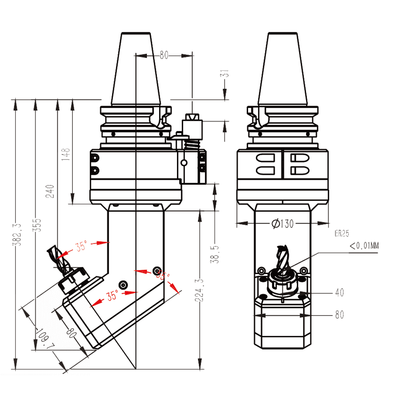 Изображение товара - Головка угловая DK90-BT50-55