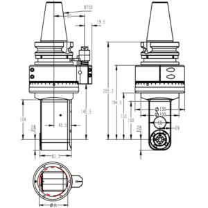 Изображение товара - Головка угловая DK90-BT50-AER25M-100