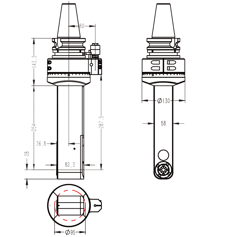 Изображение товара - Головка угловая DK90-BT50-AER25M-250