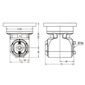 Изображение товара - Головка угловая DK90-BT50-BT40-160 FLANGE LINK