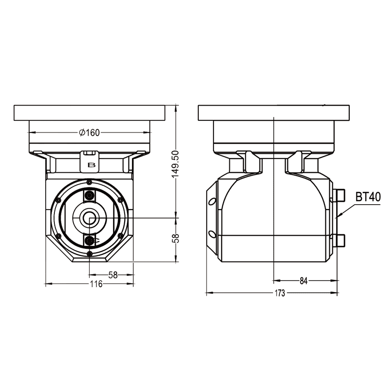 Изображение товара - Головка угловая DK90-BT50-BT40-160 FLANGE LINK