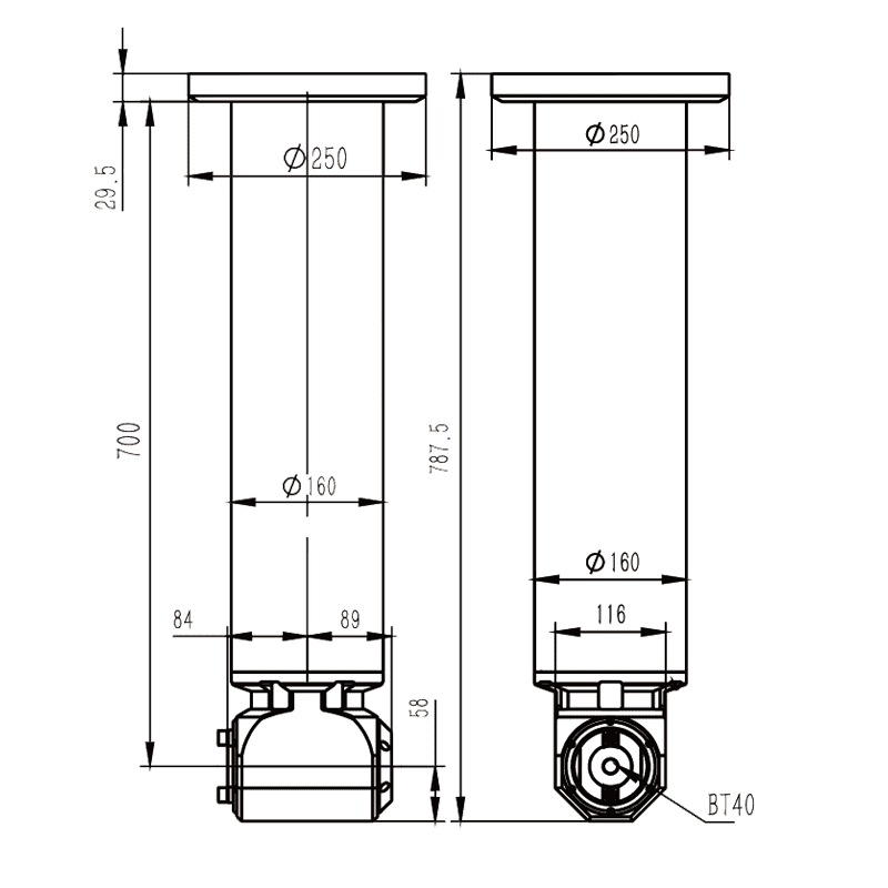 Изображение товара - Головка угловая DK90-BT50-BT40-700