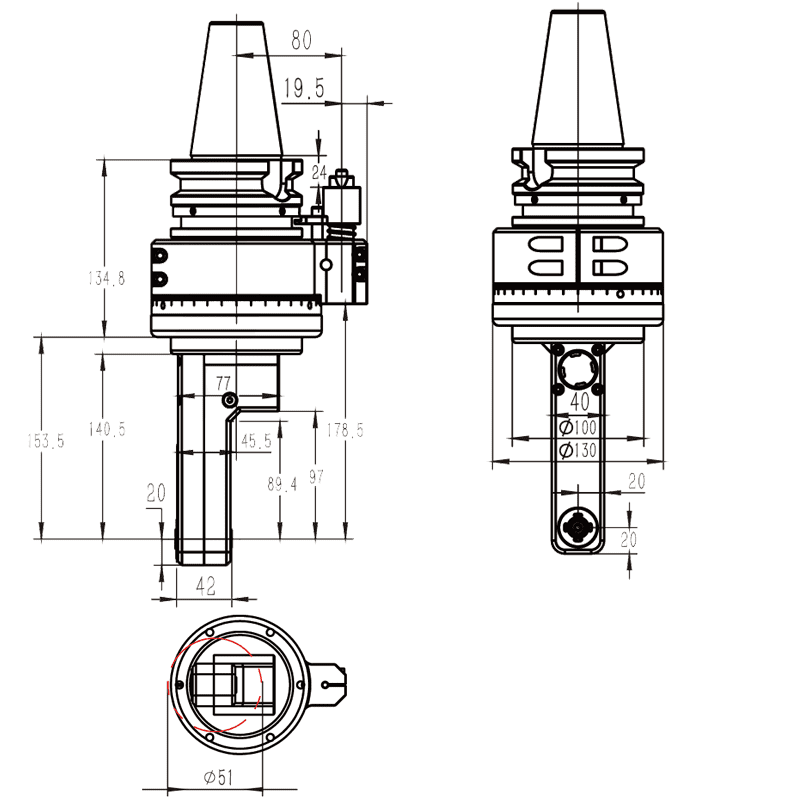 Изображение товара - Головка угловая DK90-BT50-DC10