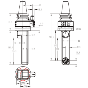 Изображение товара - Головка угловая DK90-BT50-DC16-185-CAT
